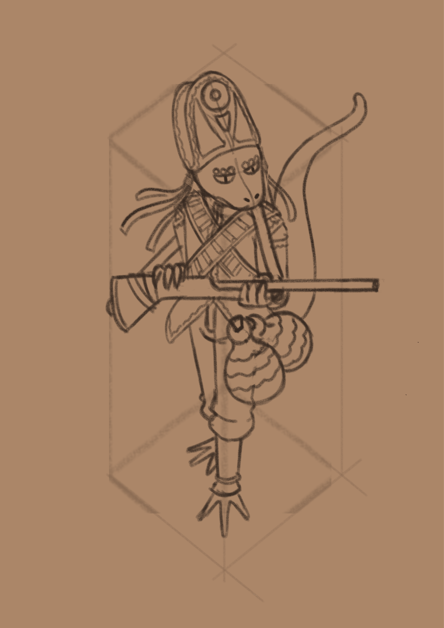 Concept art das táticas de invisibilidade dos Calangos — mestres em emboscadas e guerrilha no sertão